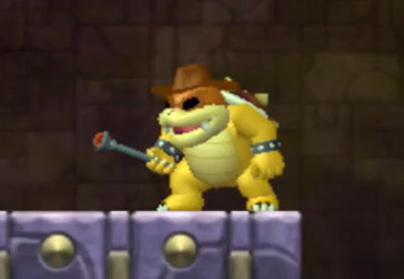 (Brown-colored Roy Koopa with a cowboy hat.)